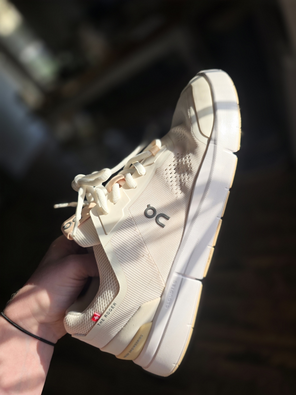 On Running Neutral Trainer in Sand And Light Ivory